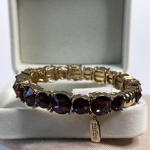 Tasha Gold Plate Bracelet with Purple Crystal Stones